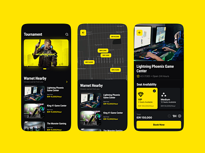 Warnet Finder dark dark app gaming mobile mobile app mobile app design mobile design mobile ui ui uiux