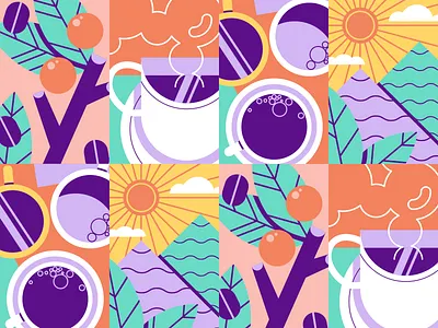 hugoCafé | Pattern abstract coffee design el salvador geometric packaging salvadoran texture ux vector