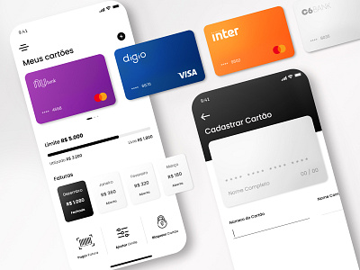 Gerenciador de Cartões | UI Design bank banking banking app credit card credit cards mastercard money nubank ui uidesign visa