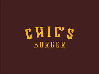 Logo - Chic's Burger brand brand identity brand identity design branding brown burger design food logo design foodlogo letter lettermark logo typography yellow