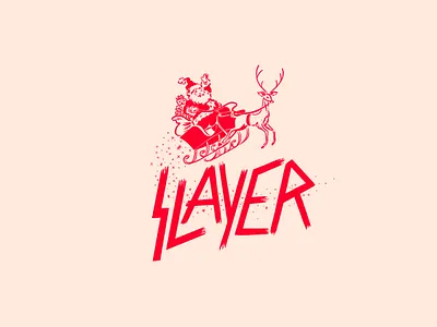 SLAYER christmas illustration metal reindeer santa simple slayer
