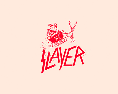 SLAYER christmas illustration metal reindeer santa simple slayer
