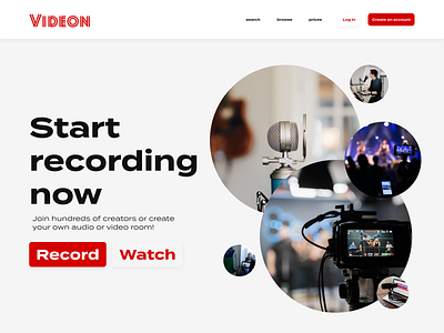 HeroSections003 - VIDEON app branding icon logo minimal typography ui ux vector web