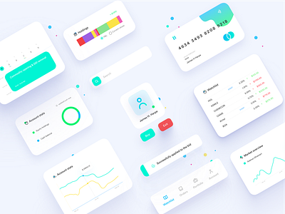 Trading UI Elements Design app art charts clean clean design clean ui colors components illustration illustrations illustrator market material trading uidesign vector web