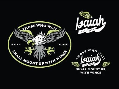 Isaiah 40:31 Apparel Lock-up .1 apparel design badge badge design badgedesign brand branding cursive custom type eagle flash hand lettering handlettering illustration illustrations lettering logo logotype script type vector