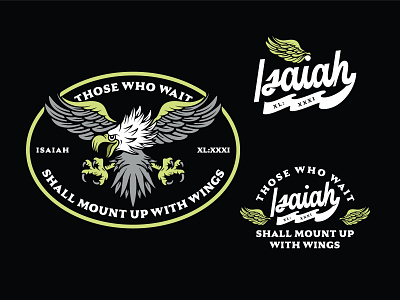 Isaiah 40:31 Apparel Lock-up .1 apparel design badge badge design badgedesign brand branding cursive custom type eagle flash hand lettering handlettering illustration illustrations lettering logo logotype script type vector