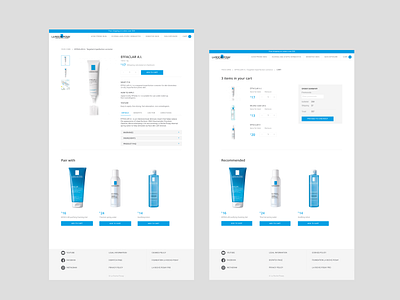 Website design concept (Product, Cart pages) | La Roche Posay