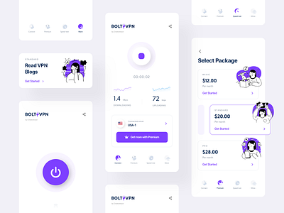Bolt VPN IOS App connection speed connection ui graph ui internet speed ios app minimal ui premium app premium package premium server speed graph ui illustration vpn app vpn blog vpn connection vpn server vpn ui