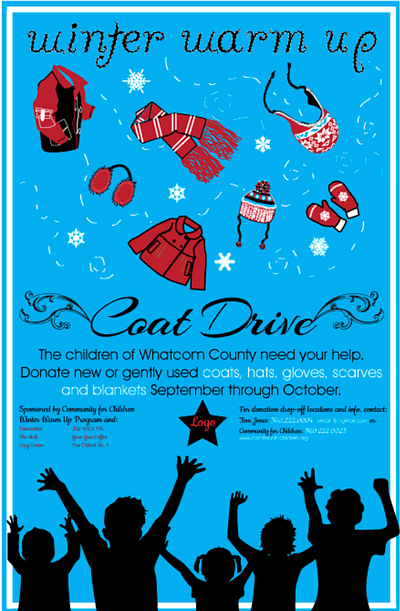 Coat Drive Charity Poster charity event digital art graphic design illustration poster art typography typography poster