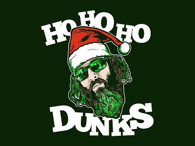 No Dunks Christmas T shirt basketball illustration no dunks podcast santa hat