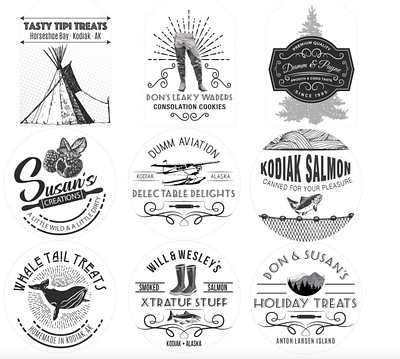 Alaska Themed Food Labels graphic design label design label packaging