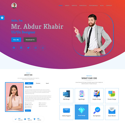 al-khabir-creative-portfolio-cv-resume-landing-page-template- art branding design illustration logo typography ui ux vector website