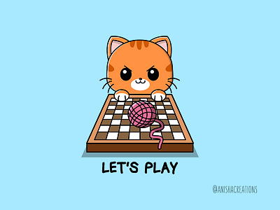 Queen's Catnip animals art cartoons cat chess cute design doodles fanart funny game geek illustration kawaii kitty netflix orange play puns