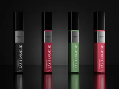 LOREAL PARIS MASCARA 3d product 3d production animation studio 3dproduct animation beauty black beauty branding cosmetic design flat health industrial products makeup minimal mockup natural beaty natural beaty white beauty