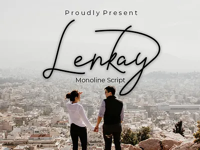 Lenkay branding font font script font wedding monoline