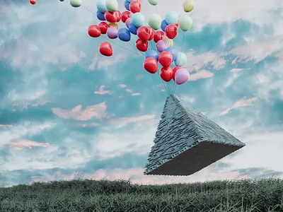 Float 3d animation art artwork ballons color colors creative design digitalart motion motion graphic poster