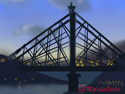 Bridge study blue bridge colors dresden germany heavypaint study sunset