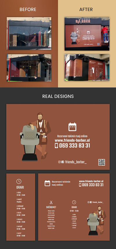 Outdoor Advertising for Friends Barber barbershop branding custom design design illustration outdoor advertising print vector