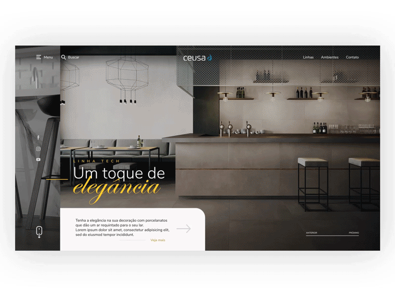 Ceusa Web site - Home - Premium porcelain tiles animation ui user inteface web deisgn website