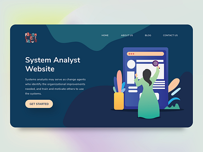 Explore 10 - Landing Page System Analyst Website analysis illustration landing page design landingpage startup system vector web website