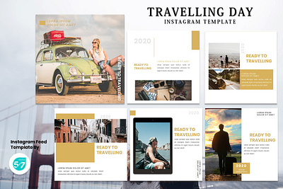 Instagram Feed Template - Ready to Travelling branding design graphicdesign instagram instagram post instagram story instagram template