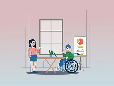 1 health help illustration invalid job limited opportunities motivation social team wheelchair work вектор иллюстрация