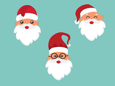 Set Santa Heads design illustration vector