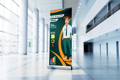 Roll up banner design banner banner design branding design illustration illustrator logo modern roll up banner roll up banner design roll up banner templ typography vector