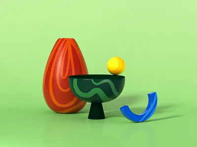 sculpture14 edited 3d 3d art 3d artwork 3d illustration 3d modeling c4d cinema4d cinema4dart illustration redshift vases