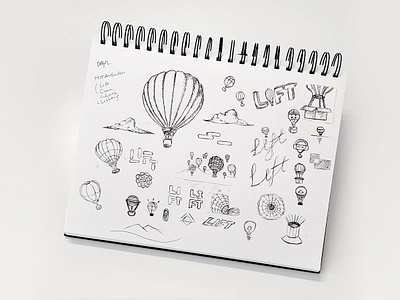 Sketches of Hot Air Balloon Logo | Lift | DLC02 dailylogochallenge hotairballoon logo logodlc sketches