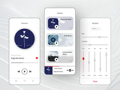Music Player App app app design application clean design clear design monochromatic monochrome music app music player player transparent ui uidesign ux ux ui ux design white white background