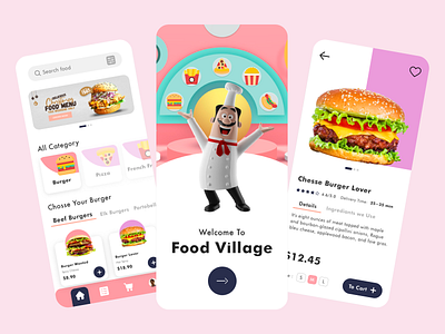 Food Delivery - Mobile App app app design clean clean ui delivery app food food app food delivery food delivery app food delivery application food delivery service mobile app mobile design mobile ui ui ui design uidesign ux ux design uxdesign
