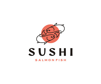 Salmon Poke Bar Logo bowl cookery design dinner eatery fish food icon illustration japanese logotype meal rice salmon seafood set signs sushi symbol vector