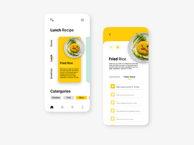 Food Recipe App app app design appdesigner design designer ui uidesign uiux ux uxdesign