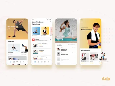Dailo - Daily Fitness App app clean design fitness fitness app home mobile ui ux workout