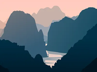 Mountains ai art design flat icon illustration illustrator minimal mountains nature vector