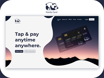 Panda Card Payment Landing Page adobe xd adobexd atm card branding design glassmorphism madewithadobexd payment payment method product design ui uiuxdesign ux