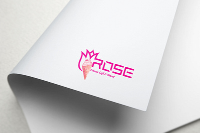 Rose ice-cream cafe logo branding cafe logo clean company concept creative illustration logo design logotype modern print ready simple vector wordmark