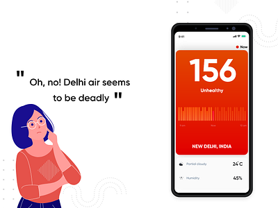 Air quality Index air air quality app design minimal