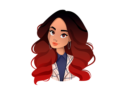 Girl character character design girl character illustration red