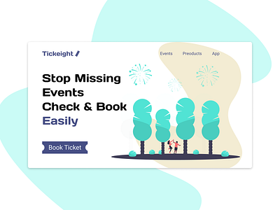 Tickeight - Check & Book Easily design hero homepage landingpage minimal ui web website