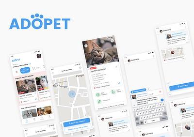 ADOPET - Pet Adoption App Case Study case study mobile app ui uidesign ux uxdesign