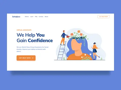 Virtual Assistant for Mental Health anxiety clean design landing page mental health minimalist minimalist design modern web design webdesign website website design