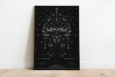 Cosmic Trip electronic face art geometric geometric art illustration line art music painting poster print techno techno music vector