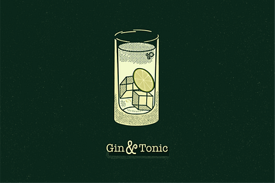 Gin & Tonic cocktail gin and tonic illustraion illustration art illustration design illustration digital print procreate texture true grit texture supply