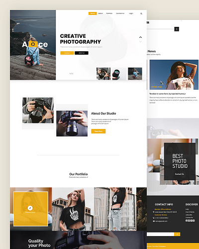 Ace ace attractive bootstrap css designer html5 photography responsive template work