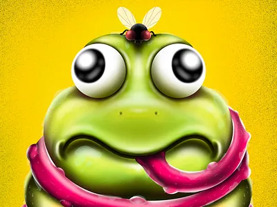 Catching flies goes wrong animals art fly frog graphic design illustration