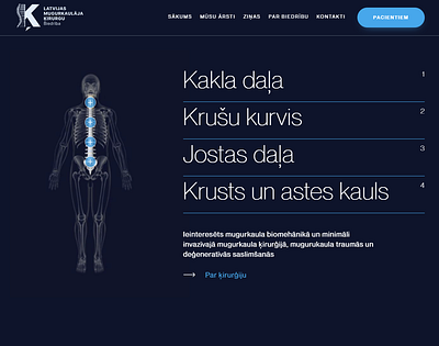 Latvian Society of Spine Surgeons ui ux web design