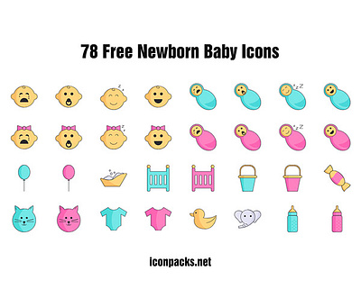 78 Free Newborn Baby Icons baby free resources freebies icon pack icon set icons png icons svg icons