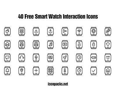 40 Free Smart Watch Icons free resources freebies icon pack icon set icons png icons smartwatch svg icons